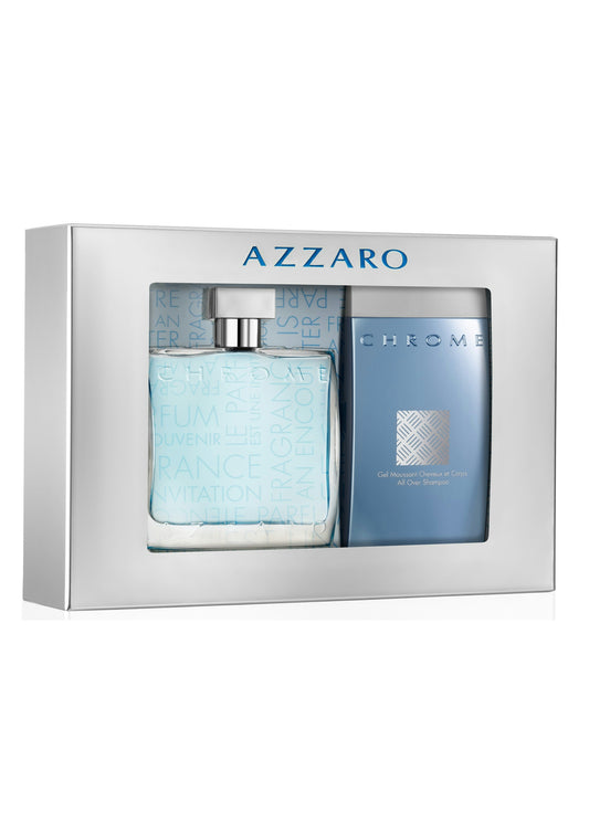 AZZARO CHROME EDT 100ML + 200ML HAIR & BODYWASH