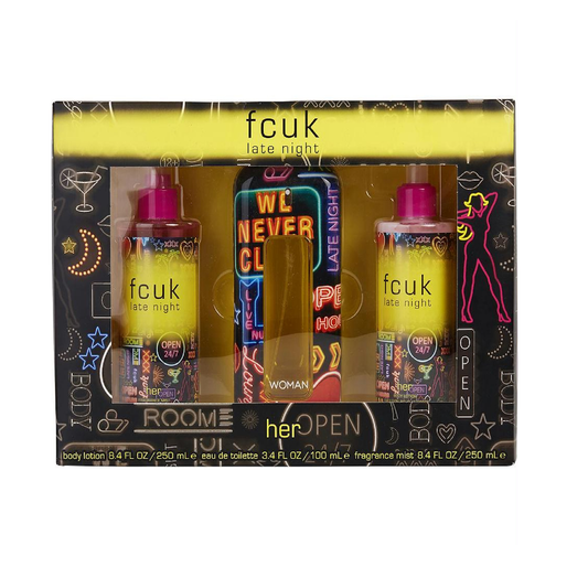 FCUK Late Night F Eau De Toilette 100ml Gift Set